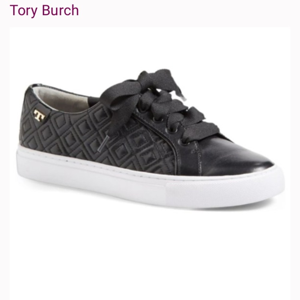 Tory Burch Black Quilted Sneakers - Pristine